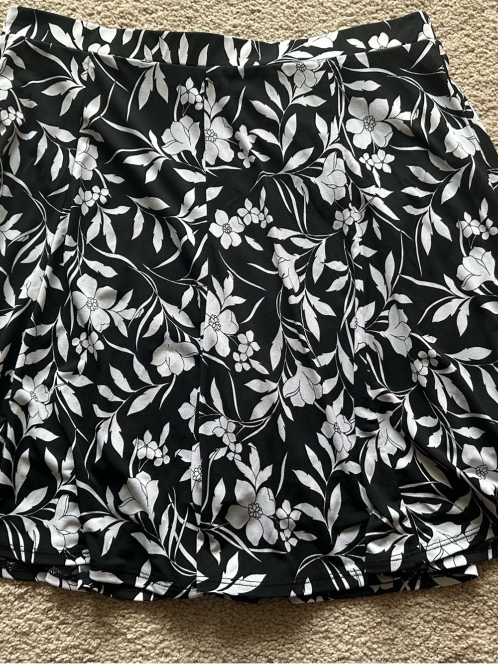 Susan Graver Black and White Floral Skort